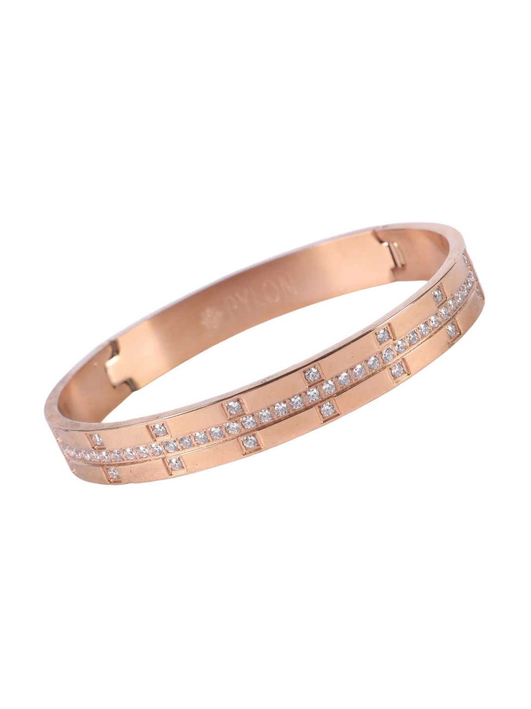 Upper View of Lumina bracelet in rose gold