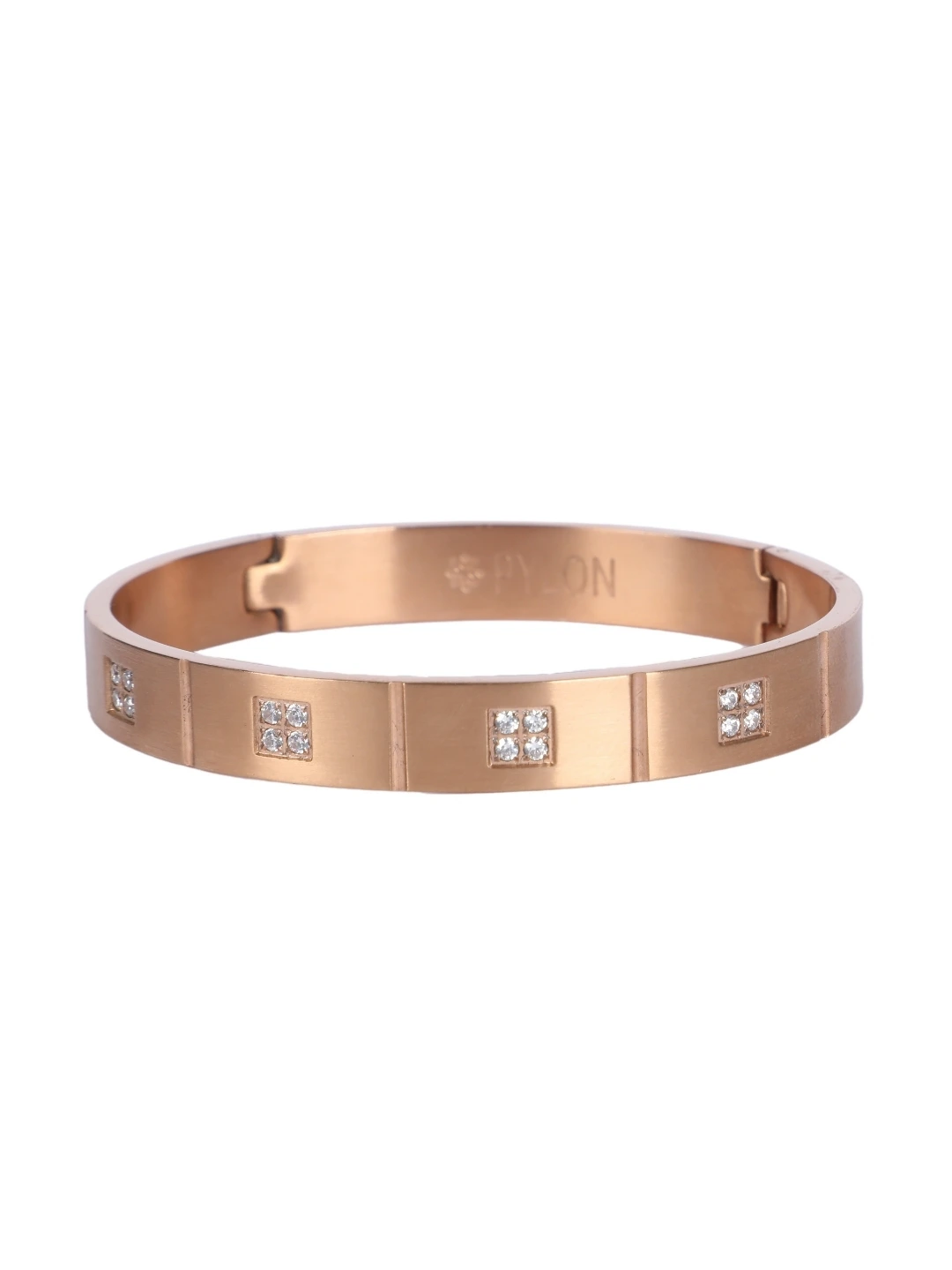 Bottom View of Squared Bracelet in Rose gold