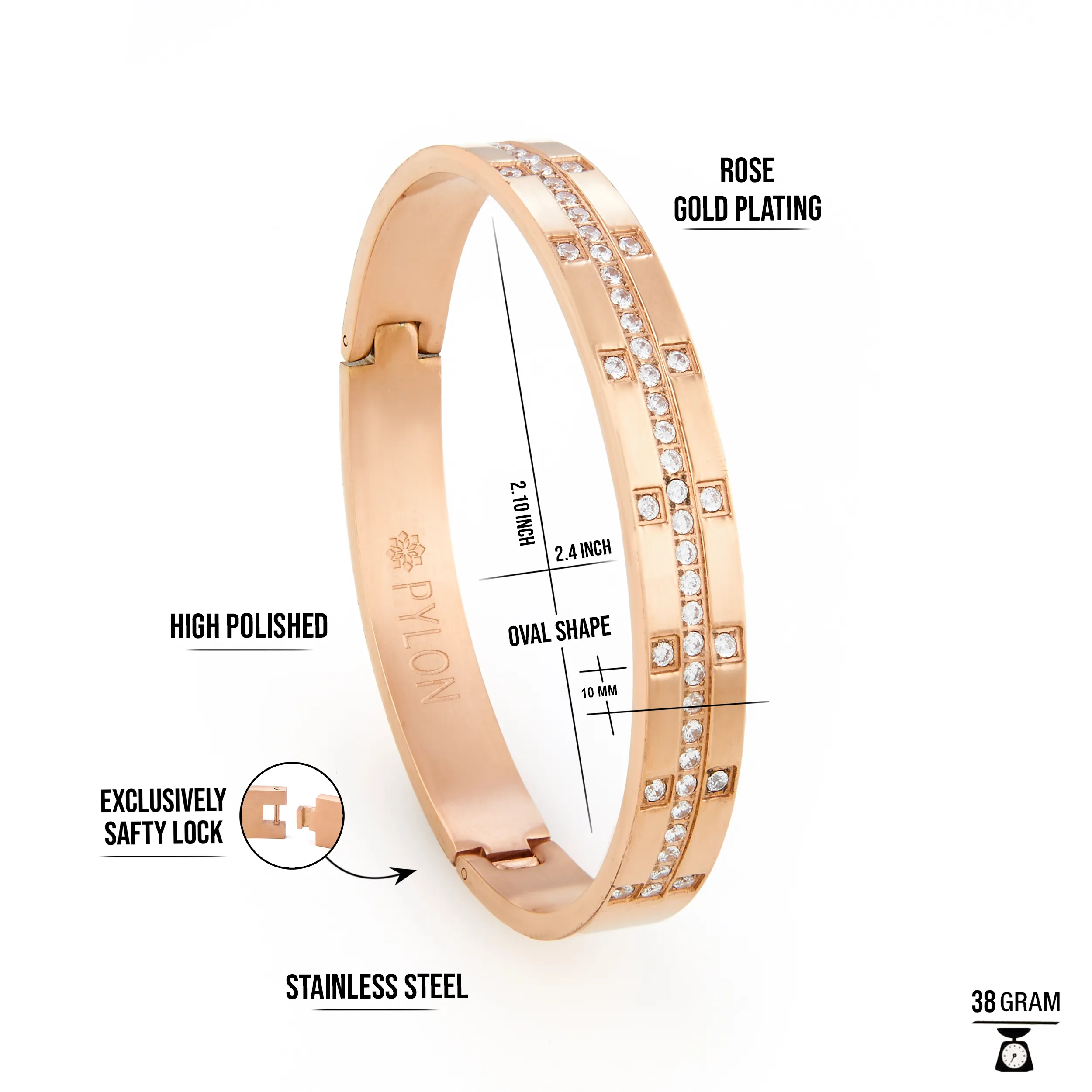 Back Image of Lumina bracelet in rose gold