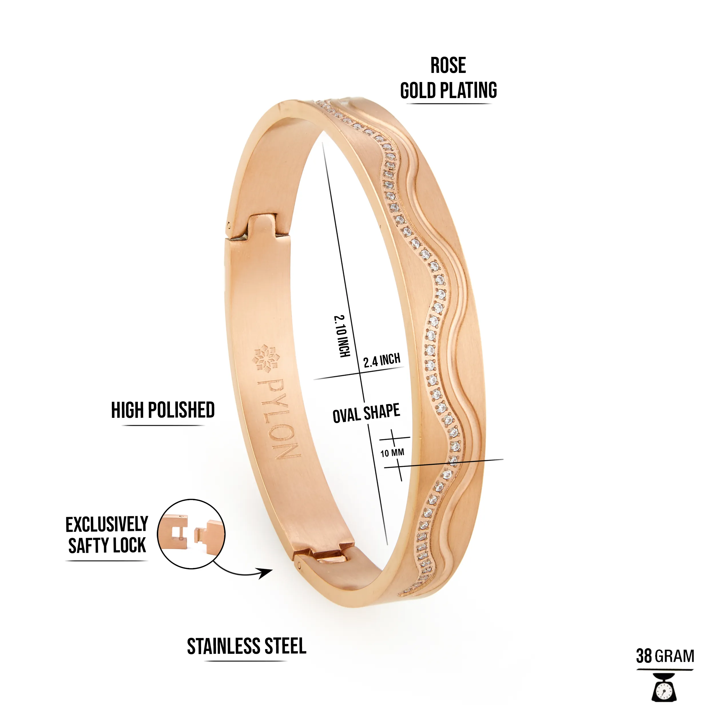 Back Image of Seranade bracelet in rose gold