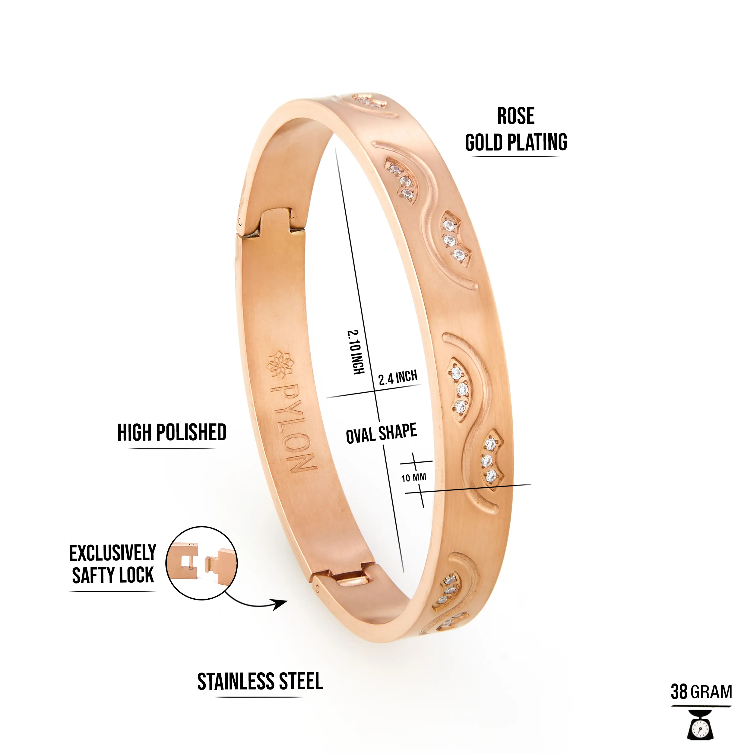 Back Image of Urbane Cuff in Rose Gold