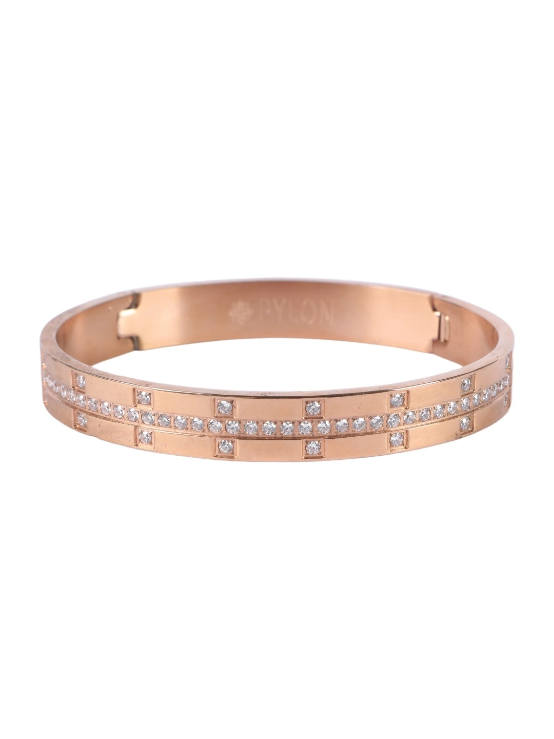 Bottom View of Lumina bracelet in rose gold